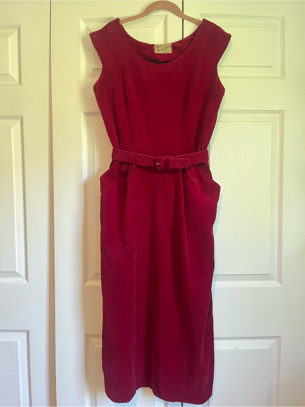 1950’s Red Velvet Cocktail Dress size 12 Tall